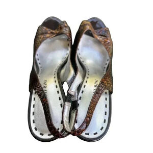Gianni bini peep toe high heels snakeskin print size 7.5
